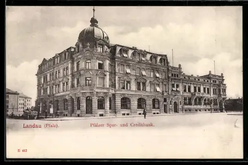 AK Landau /Pfalz, Pfälzer Spar- und Creditbank, Aussenansicht