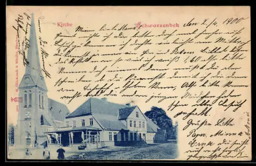 AK Schwarzenbek, Ortspartie bei der Kirche