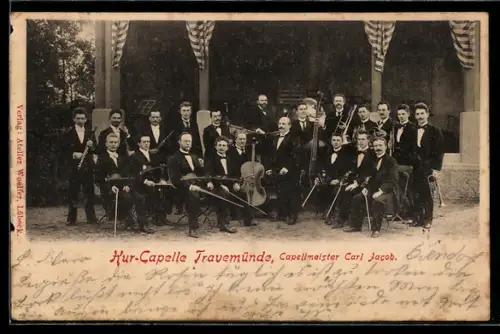 AK Travemünde, Kur-Capelle mit Instrumenten und Capellmeister Carl Jacob