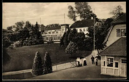 AK Kappeln a. d. Schlei, Partie am Strandhotel mit Grünanlagen