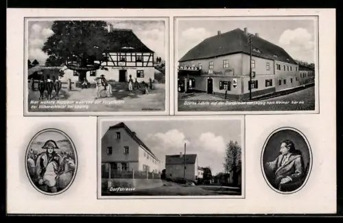 AK Rippach, Gasthof Weisser Schwan, Dorfstrasse, Napoleon, Goethe