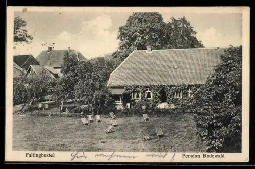 AK Fallingbostel, Pension Rodewald mit Garten