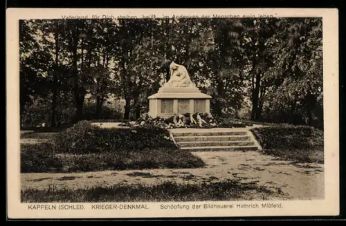AK Kappeln /Schlei, Krieger-Denkmal der Bildhauerei Heinrich Missfeld