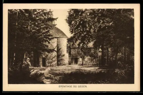 AK Siegen, Eremitage bei Siegen, mit Eremit