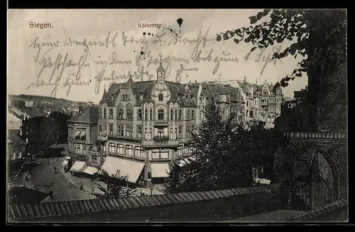AK Siegen, Kölntor aus der Vogelschau