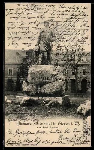 AK Siegen /i. W., Bismarck-Denkmal von Prof. Reusch