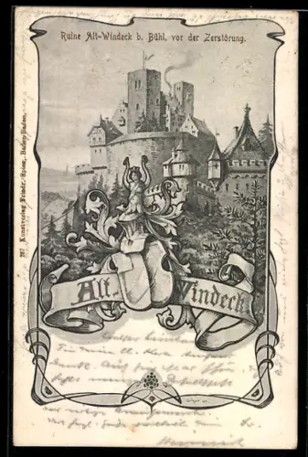 AK Alt-Windeck b. Bühl, Ruine vor der Zerstörung