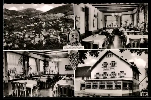 AK Eisental bei Bühl, Gasthaus Zur Traube, Inh. L. Fröhlich, Aussenansicht, Gastraum, Ortsansicht