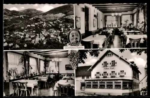 AK Eisental bei Bühl, Gasthof Zur Traube, Inhaber L. Fröhlich, Innen- und Aussenansichten