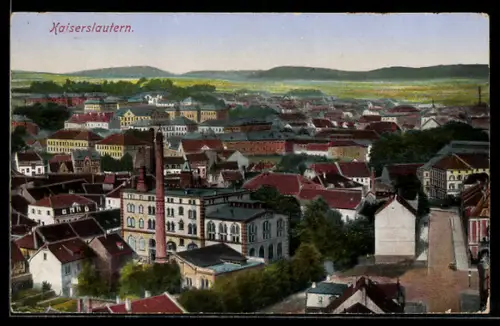 AK Kaiserslautern, Stadtansicht mit Fabrik und Wohnhäusern