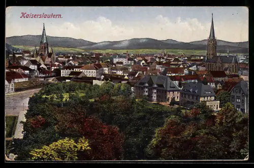 AK Kaiserslautern, Ortsansicht mit Kirchen