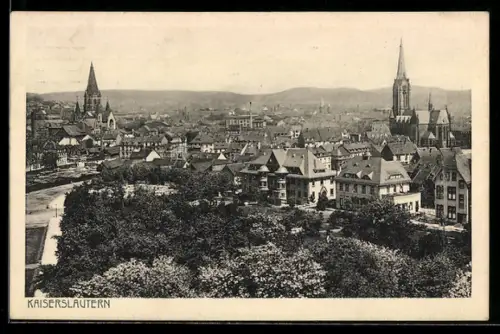 AK Kaiserslautern, Stadtansicht mit Kirchen