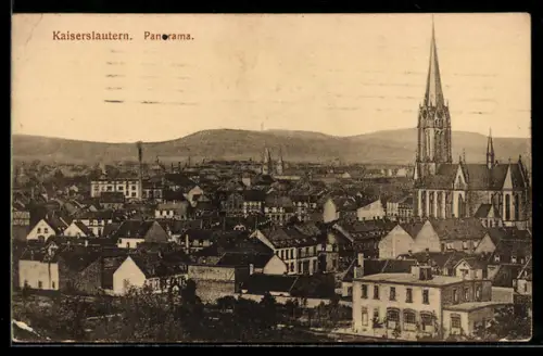 AK Kaiserslautern, Stadtpanorama aus der Vogelschau