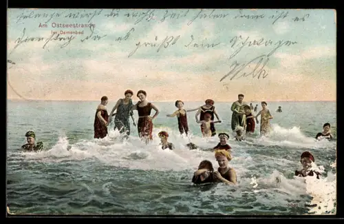 AK Travemünde, Ostseestrand, Im Damenbad