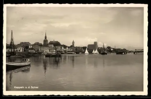 AK Kappeln a. d. Schlei, Hafen, Kirche, Klappbrücke