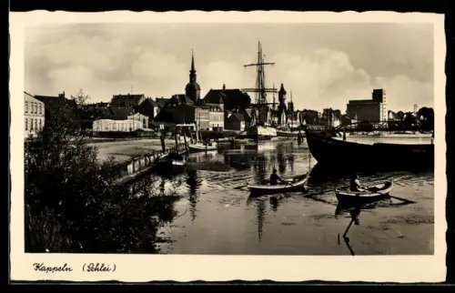 AK Kappeln /Schlei, Hafen mit Ortspanorama