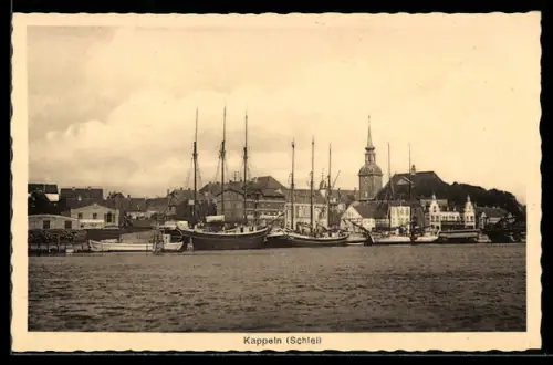 AK Kappeln /Schlei, Hafen-u. Ortspanorama