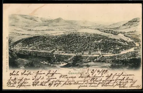 AK Cannstatt, Gesamtansicht der Stadt