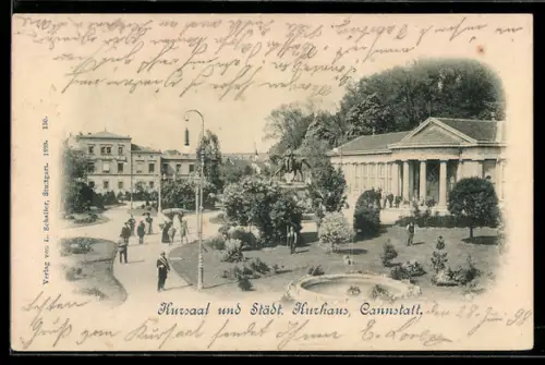 Lithographie Cannstatt, Kursaal und Städt. Kurhaus