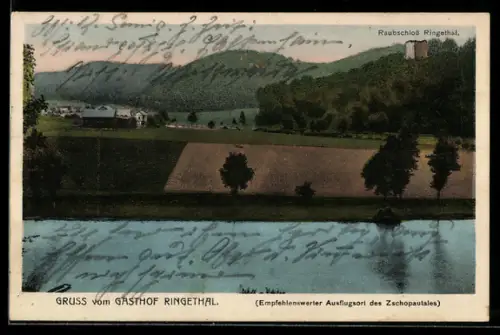 AK Ringethal /Zschopautal, Gasthof Ringethal, Raubschloss