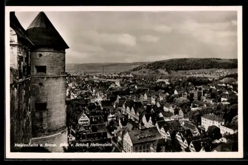 AK Heidenheim a. Brenz, Blick vom Schloss Hellenstein auf den Ort