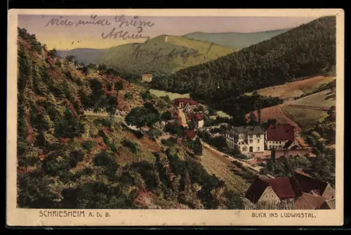 AK Schriesheim a. d. B., Blick ins Ludwigstal