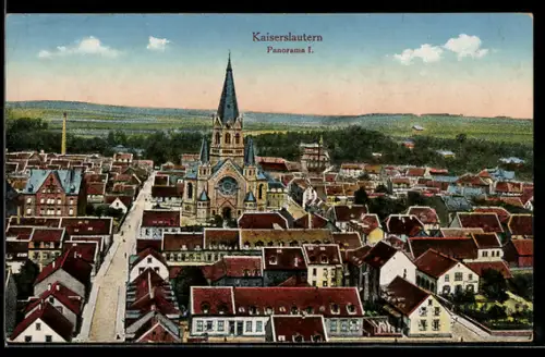 AK Kaiserslautern, Ortsansicht aus der Vogelschau