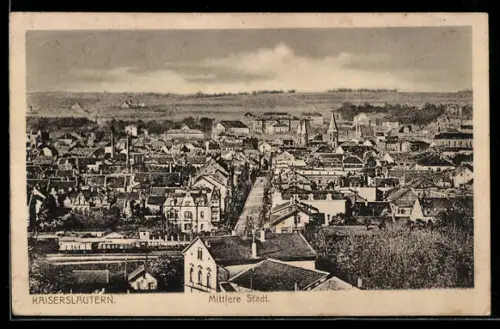 AK Kaiserslautern, Ansicht mittlere Stadt mit Strassenpartie