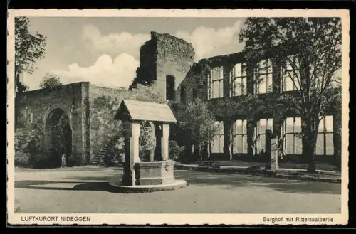 AK Nideggen /Eifel, Burg, Burghof mit Rittersaalpartie