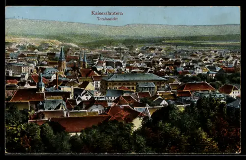 AK Kaiserslautern, Ortsansicht aus der Vogelschau