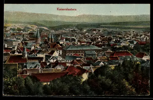 AK Kaiserslautern, Ortsansicht aus der Vogelschau