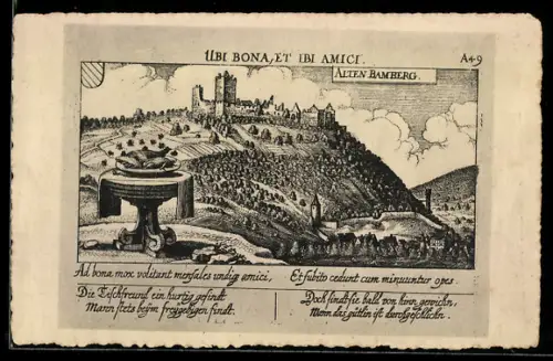 Künstler-AK Altenbaumburg, Blick zur Burg