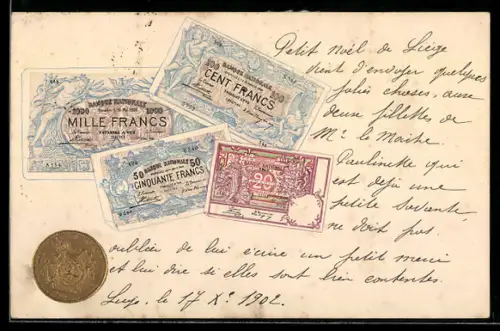 Präge-AK Bruxelles, Geldscheine- und Münze