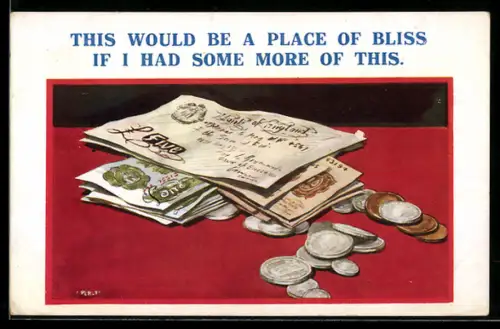 AK Bündel Geldscheine- und Münzen