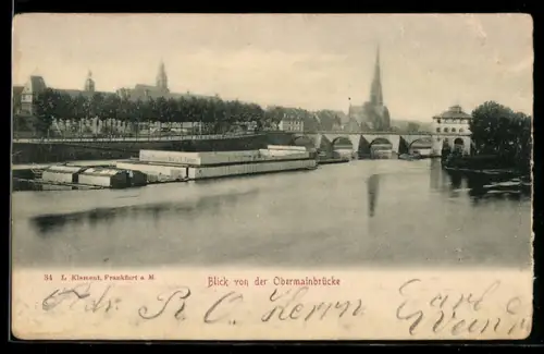AK Frankfurt-Sachsenhausen, Blick von der Obermainbrücke