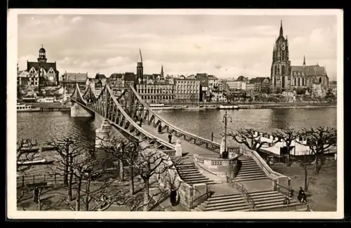 AK Alt-Frankfurt, Eiserner Steg mit Dom