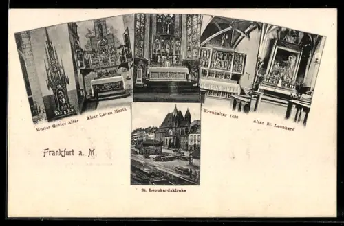 AK Alt-Frankfurt, St. Leonhardskirche, Kreuzaltar, Mutter Gottes Altar