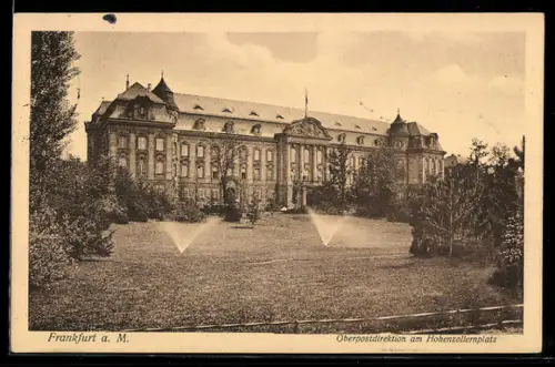 AK Frankfurt-Westend, Oberpostdirektion am Hohenzollernplatz