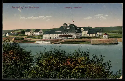 AK Paulsdorf am Malterssee, Gasthof Seeblick, Uferpanorama