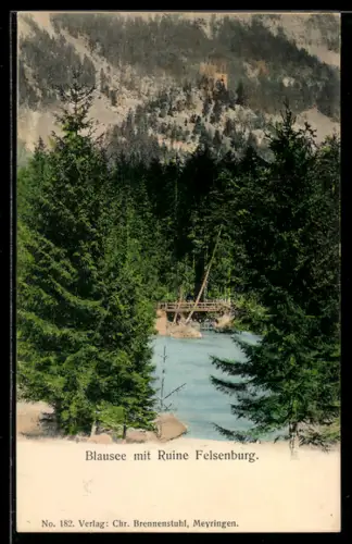 AK Kandergrund, Blausee mit Ruine Felsenburg