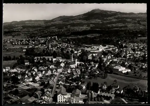 AK Rüti /Zch., Fliegeraufnahme von Ort und Bachtel