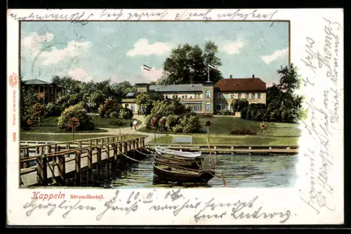 AK Kappeln, Partie am Strandhotel mit Ruderbooten