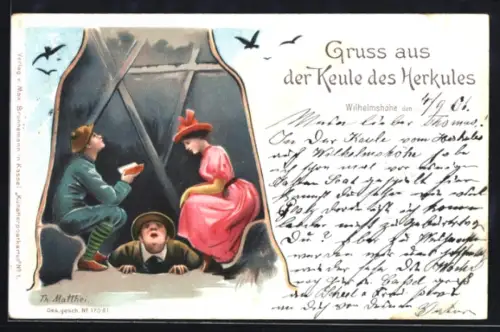 Lithographie Wilhelmshöhe, Keule des Herkules