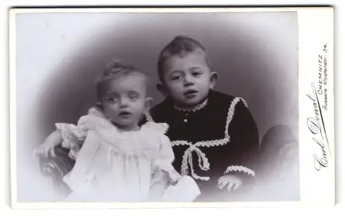 Fotografie Carl Donat, Chemnitz, Äussere Klosterstrasse 34, Porträt zweier Kinder