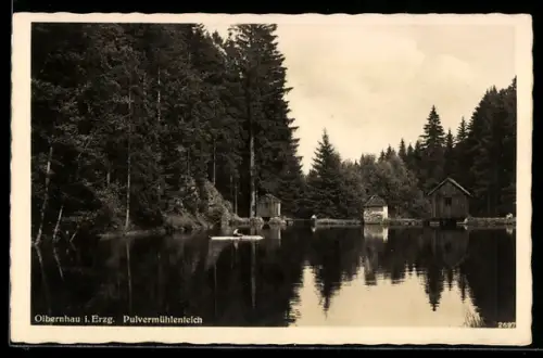 AK Olbernhau i. Erzg., Pulvermühlenteich