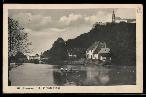 AK Hausen, Ortspartie mit Schloss Banz