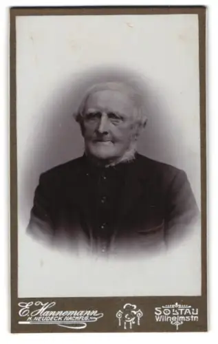 Fotografie E. Hannemann, Soltau, Wilhelmstrasse, Porträt eines älteren Mannes