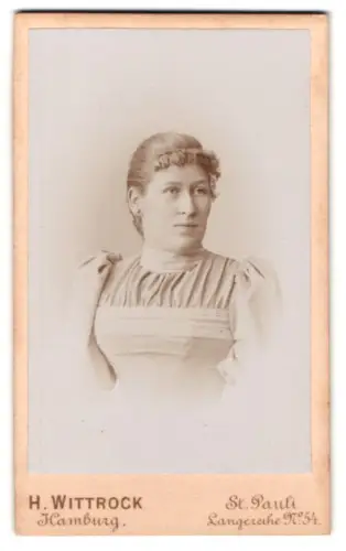 Fotografie H. Wittrock, Hamburg-St. Pauli, Langereihe 54, Porträt einer Frau