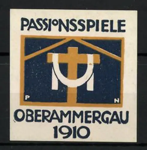 Reklamemarke Oberammergau, Passionsspiele 1910, Kreuzsymbol