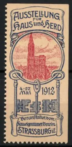 Reklamemarke Strassburg, Ausstellung für Haus und Herd 1912, Kathedrale